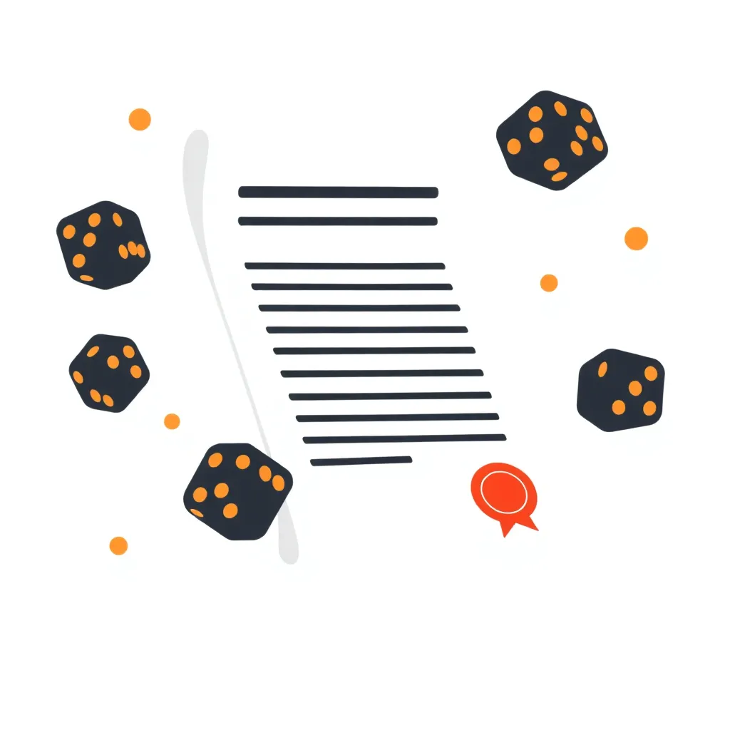 Illustration of a document with dice
