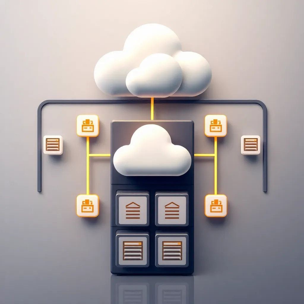 Virtual storage system with cloud disks and data replication icons